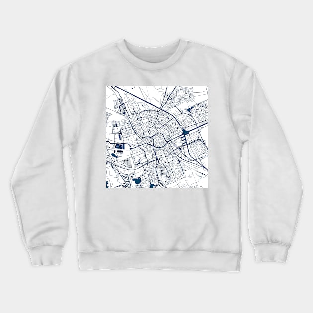 Kopie von Kopie von Kopie von Kopie von Kopie von Kopie von Kopie von Lisbon map city map poster - modern gift with city map in dark blue Crewneck Sweatshirt by 44spaces